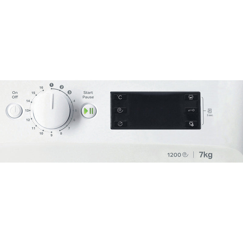 INDESIT Washing machine MTWE 71252 WK EE,  7kg, 1200rpm, Energy class E, Depth 54 cm