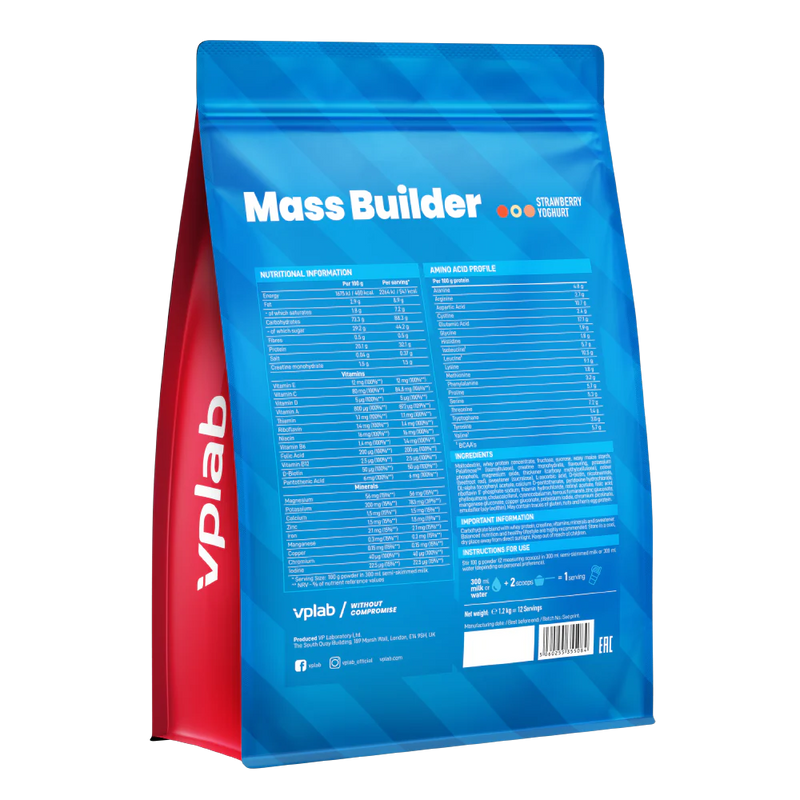 VPLAB Mass Builder 1,2kg Strawberry