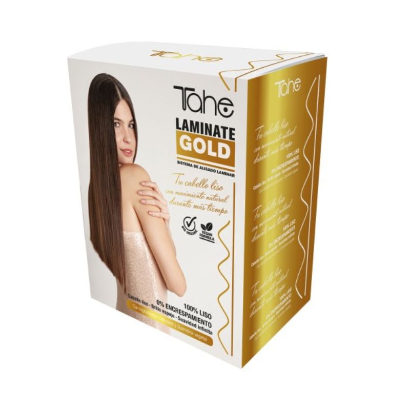 Rinkinys laminuotų plaukų priežiūrai namuose Laminate Gold TAHE