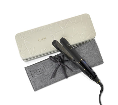 DIVA PRO STYLING Precious Metals Gold Dust Digital hair straightener with led screen 80-230C with 24k gold dust, keratin, macadamia and argan oils and negative ion technology +gift/surprise