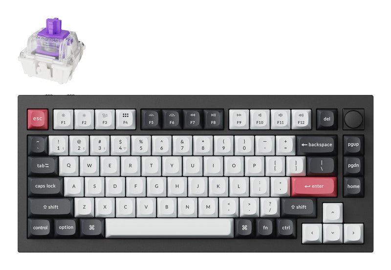 Keychron Q1 HE RGB Aluminum - US Layout - Hot-Swappable Gateron 2.0 Magnetic Nebula Switch Carbon Black Wireless Keyboard