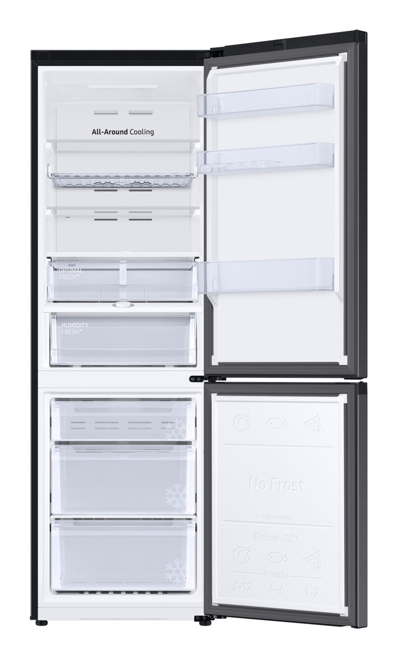 Samsung Refrigerator RB34C675EBN/EF, height 185.3cm, 344l, Energy class E, freezer 114l, fridge 230l