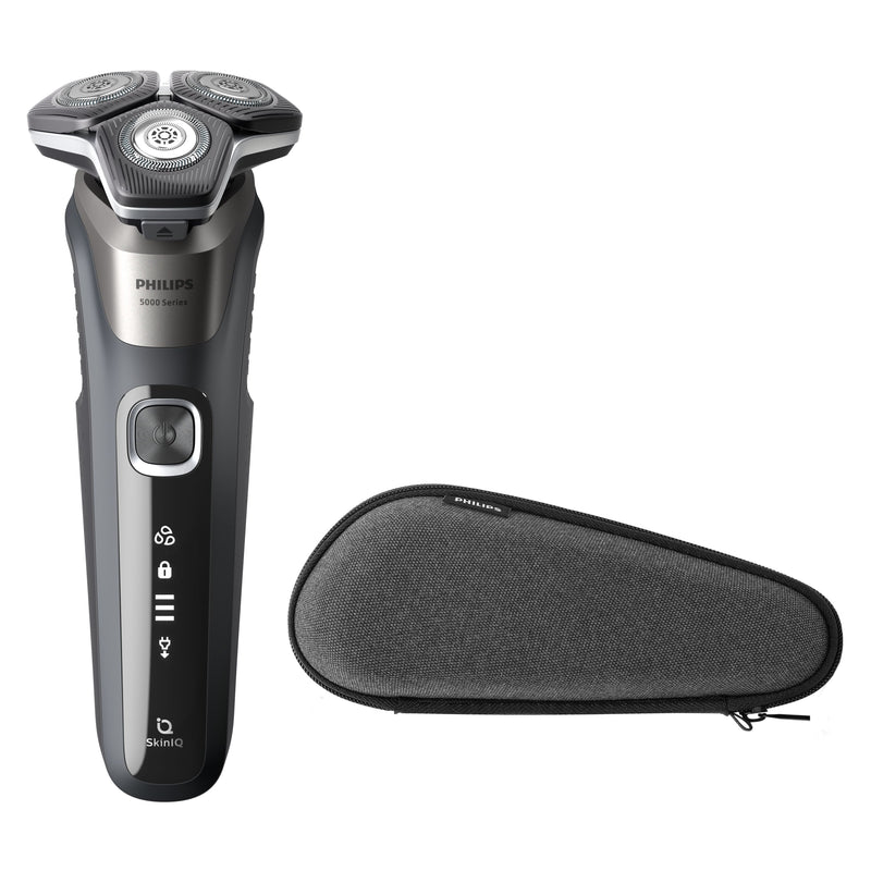 Philips Series 5000 wet and dry electric shaver S5887/30, SkinIQ, SteelPrecision blades, 360-D flexible heads, PowerAdapt Sensor/Damaged package