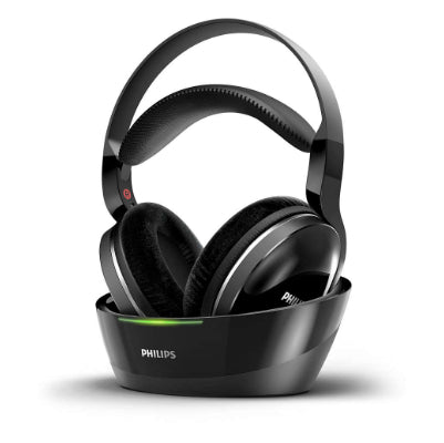 Беспроводные наушники для ТВ PHILIPS SHD8850/12, динамики 40 мм, автоматическое включение/выключение, регулируемое оголовье, оптический вход, аудиовход 3,5 мм, аудио высокого разрешения, черный 