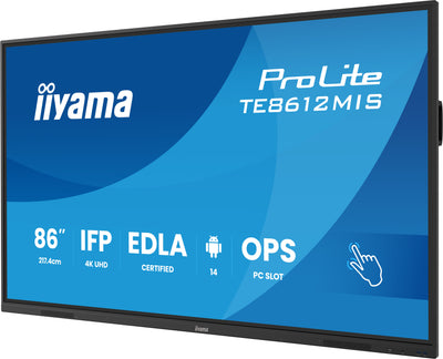 iiyama 86" iiWare13E , Android 14, 8/128GB, 40-Points PureTouch IR with Zero Gap - Air bonding, 3840x2160, UHD IPS panel