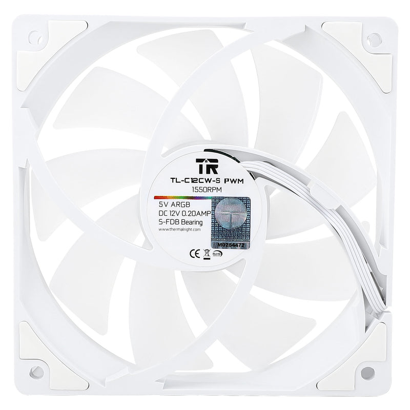 Thermalright TL-C12CW-S X3 PWM ARGB White 3vnt. (120mm) Cooling fans