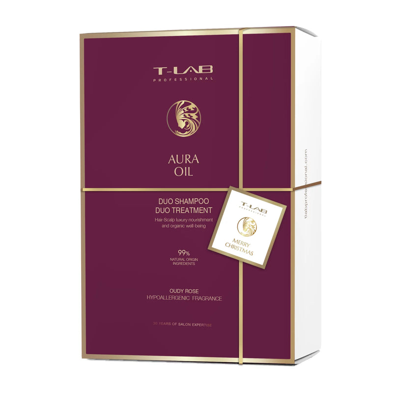 T-LAB Kit| T-LAB Professional Aura Oil Duo Shampoo – shampoo for luxurious hair softness and natural beauty 300ml and T-LAB Professional Aura Oil Duo Treatment – ​​conditioner – Mask for luxurious hair softness and natural beauty 300ml