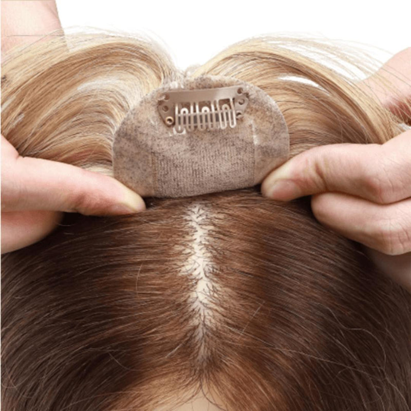 Natural hair toupee with bangs 6 cm x 9 cm