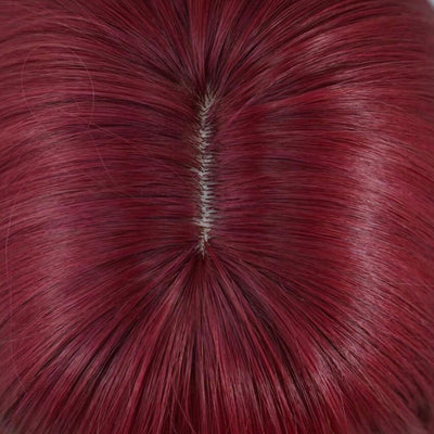 Бордовый парик с челкой