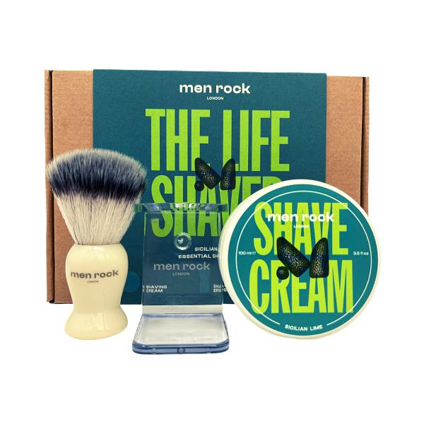 Men Rock The Life Shaver Sicilian Lime Essential Shaving Kit A set of shaving tools