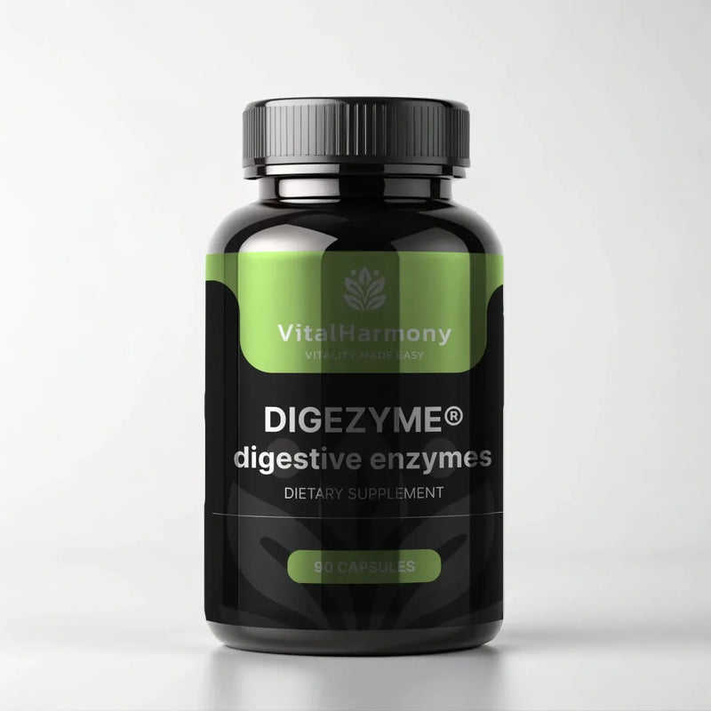 VitalHarmony DigeZyme® – Pažangi virškinimo fermentų formulė (90 kapsulių)