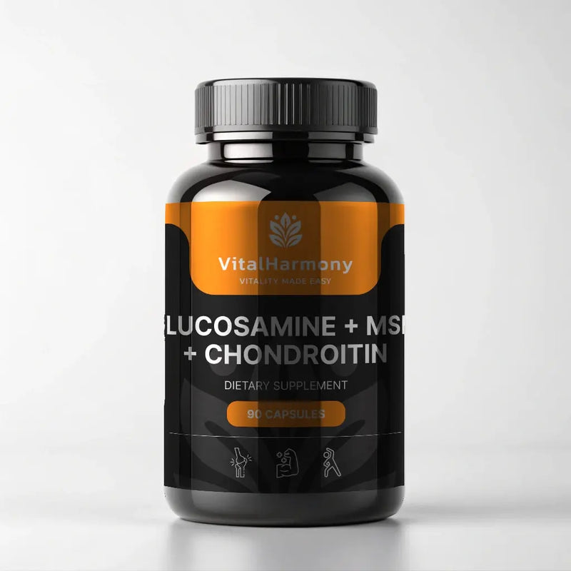 VitalHarmony Gliukozaminas + MSM + Chondroitinas - 90 kapsulių