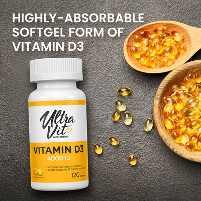 ULTRAVIT Vitamin D3 4000 IU 120 softgels