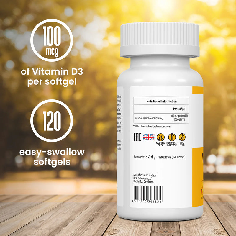 ULTRAVIT Vitamin D3 4000 IU 120 softgels