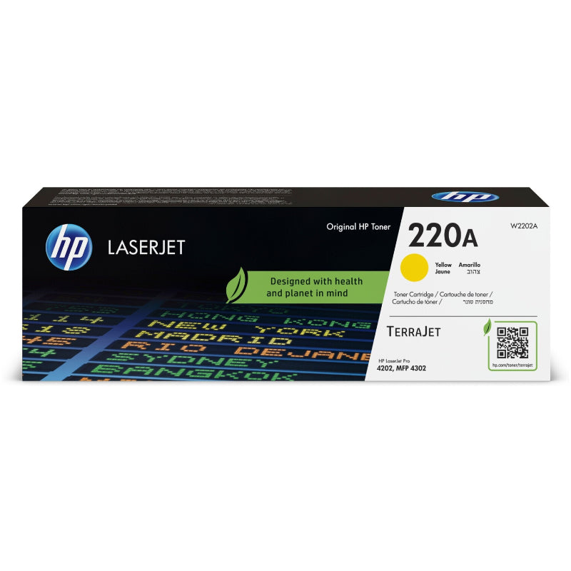 HP 220A Yellow Laser Toner Cartridge, 1800 pages, for HP LaserJet Pro 4302fdn 