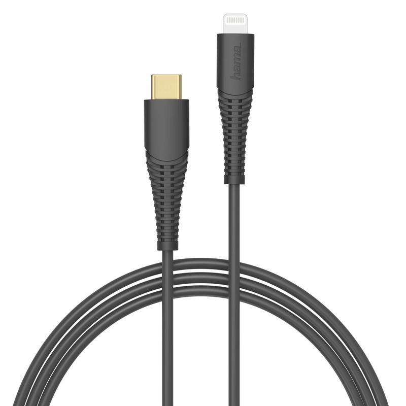 Hama 00183308 Fast Charging/Data Cable, USB-C - Lightning 1.5m Black