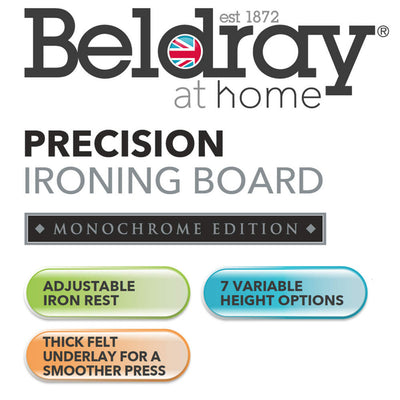 Beldray LA031213BLKFEU7 Precision Ironing Board - Monochrome 115X 36 CM
