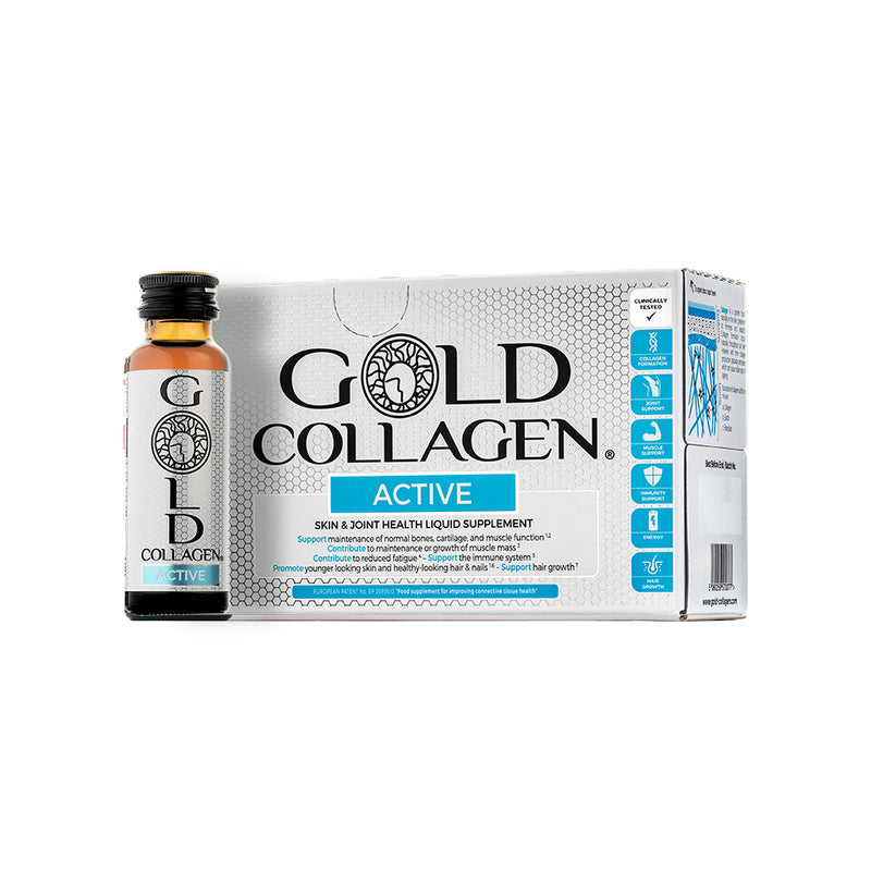 Пищевая добавка Gold Collagen Active рекомендуется людям, занимающимся спортом или ведущим активный образ жизни 10х50 мл + подарок