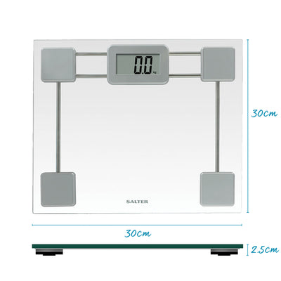 Salter 9081 SV3R Toughened Glass Compact Electronic Bathroom Scale