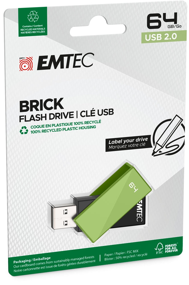 Emtec USB2.0 C350 64GB Brick Green