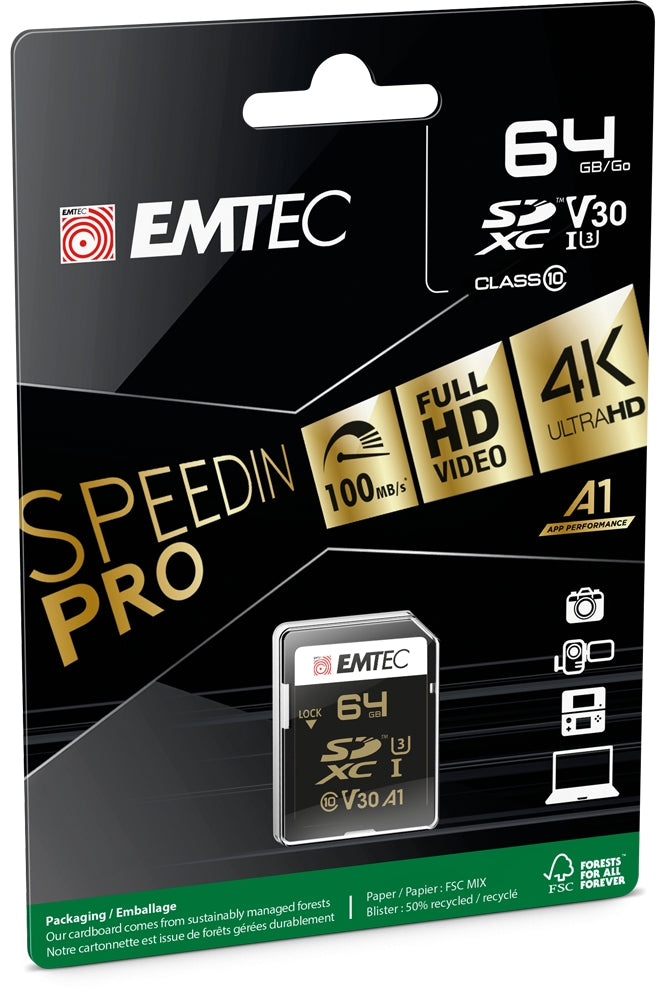Emtec SD 64GB UHS-I U3 SpeedIN Pro