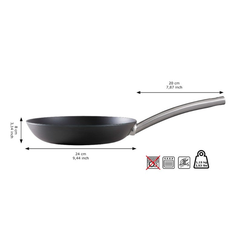 Сковорода из углеродистой стали Skottsberg 20/24/28 см: Размер сковороды - 28 см.
