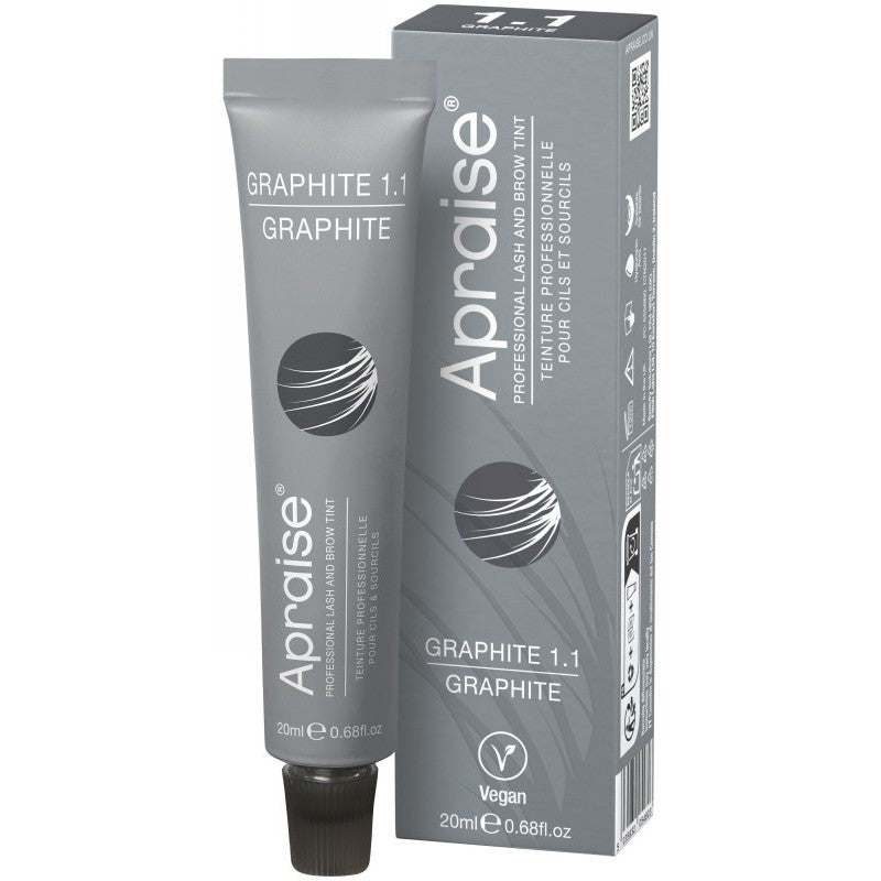 Antakių ir blakstienų dažai Apraise Vegan Eyelash and Eyebrow Tint OS555860, Nr. 1.1, grafito spalvos, 20 ml