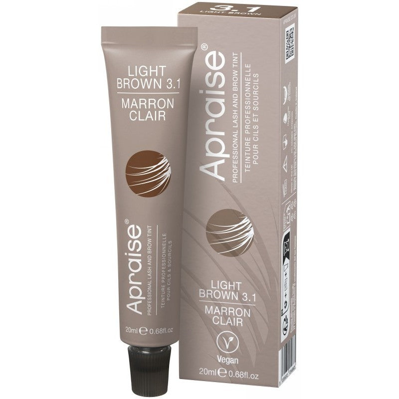 Antakių ir blakstienų dažai Apraise Vegan Eyelash and Eyebrow Tint OS555863, Nr. 3.1, šviesiai rudos spalvos, 20 ml