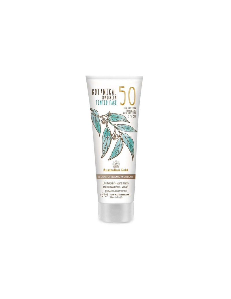 Australian Gold SPF50 Botanical Face sunscreen BB cream for the face with mineral filters (medium tone) 88ml