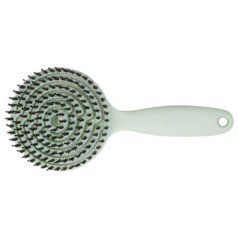 Круглая щетка для сушки волос OSOM Professional Lollipop Vent Brush Matte Mint OSOM15486, мята, с нейлоновой и кабаниной щетиной