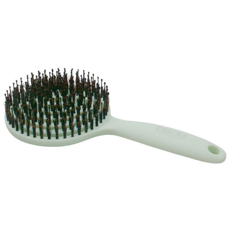 Round hair brush for drying hair OSOM Professional Lollipop Vent Brush Matte Mint OSOM15486, mint, with nylon bristles and boar bristles