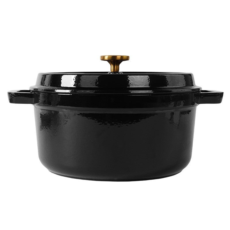 Apvalus emaliuotas ketaus puodas Zyle ZY01BKKI, juodas Ø27 cm, 5 l