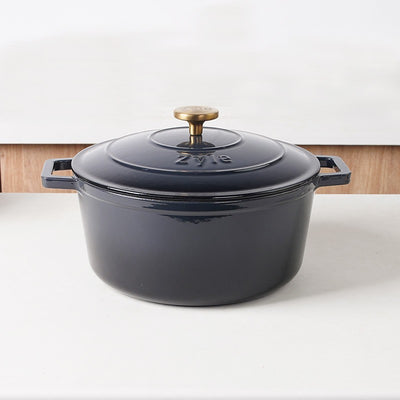 Apvalus emaliuotas ketaus puodas Zyle ZY020DGKI, pilkas, Ø 27 cm, 6 l