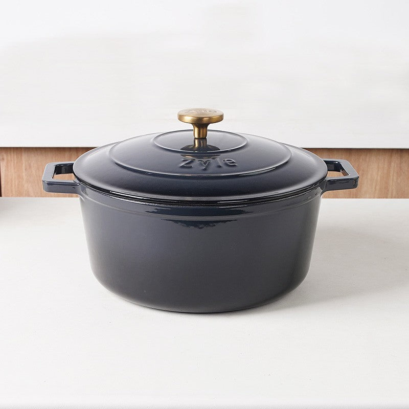 Apvalus emaliuotas ketaus puodas Zyle ZY020DGKI, pilkas, Ø 27 cm, 6 l