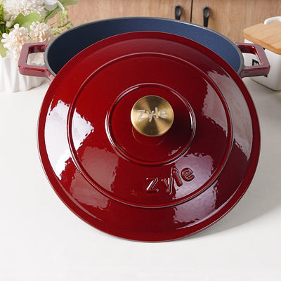 Apvalus emaliuotas ketaus puodas Zyle ZY020RKI, raudonas, Ø 27 cm, 6 l