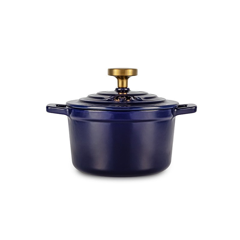 Round enameled cast iron pot Zyle ZY03BLKI, Ø14 cm, blue