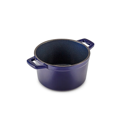 Round enameled cast iron pot Zyle ZY03BLKI, Ø14 cm, blue