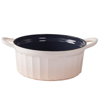 Кастрюля чугунная круглая эмалированная Zyle ZY13KI Ø28, белая, 5,5 л