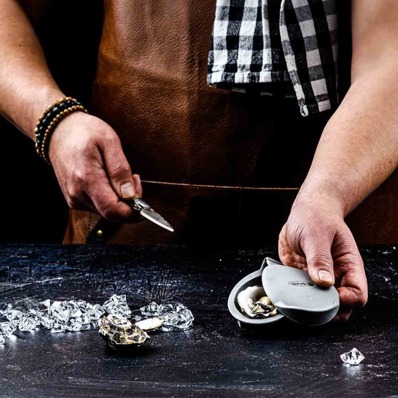 Austrių gliaudymo rinkinys Forged Oyster set Olive wood