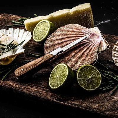 Austrių gliaudymo rinkinys Forged Oyster set Olive wood