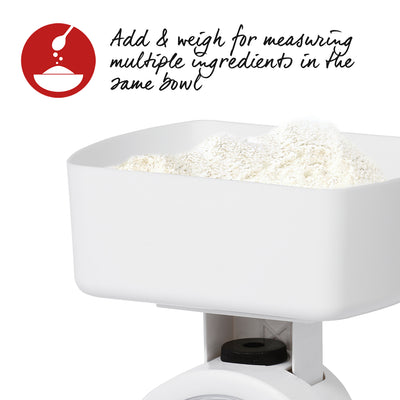 Salter 112 WHFEU12 Compact Mechanical Kitchen Scales, 3kg Capacity white