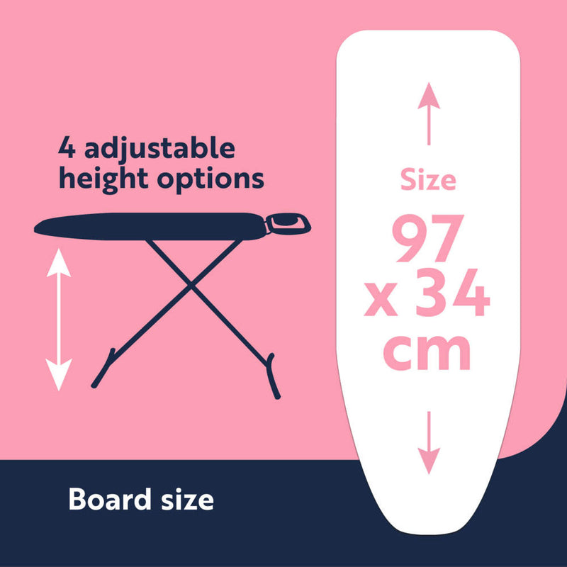 Beldray LA035723FEU7 Swift Ironing Board – Collapsible 97X 34 CM
