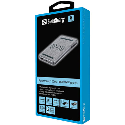 Sandberg 420-61 Powerbank 10000 PD20W+Wireless 