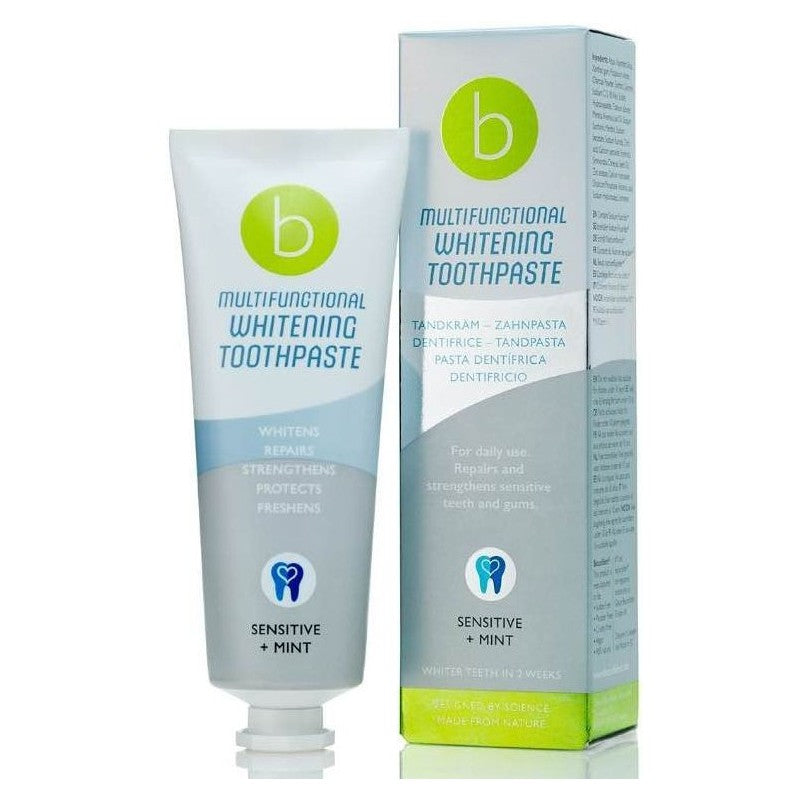Отбеливающая зубная паста BeConfident Multifunctional Whitening Toothpaste Sensitive + мята, для чувствительных зубов, со вкусом мяты, 75 мл
