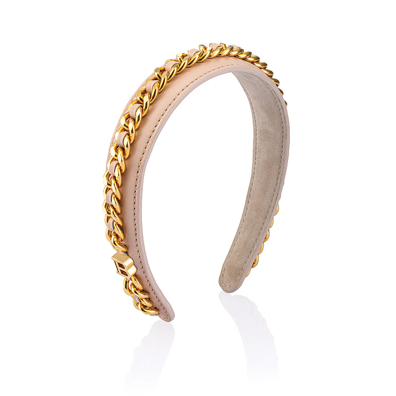 BALMAIN HAIR release bow / Leather Chain Golden Headband SS22 + gift 85 eur Balmain bag