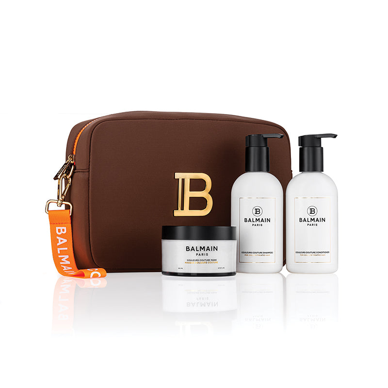 BALMAIN HAIR rinkinys dažytiems plaukams / Couleurs Couture Pouch SS22 +DOVANA BALMAIN PLAUKŲ DULKSNA 50 ML