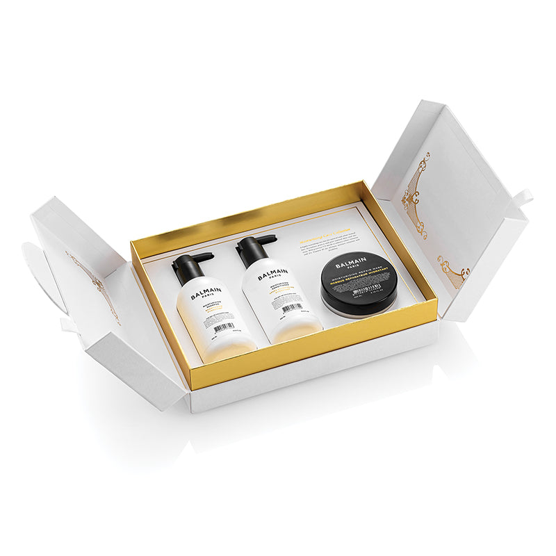 BALMAIN HAIR rinkinys / Versailles Moisturizing Care Set FW23 +DOVANA BALMAIN PLAUKŲ DULKSNA 50 ML
