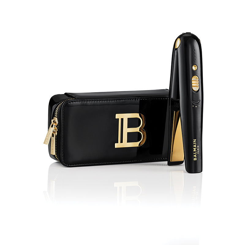 BALMAIN HAIR plaukų tiesintuvas / Cordless Straightener Black Gold +DOVANA BALMAIN PLAUKŲ DULKSNA 50 ML