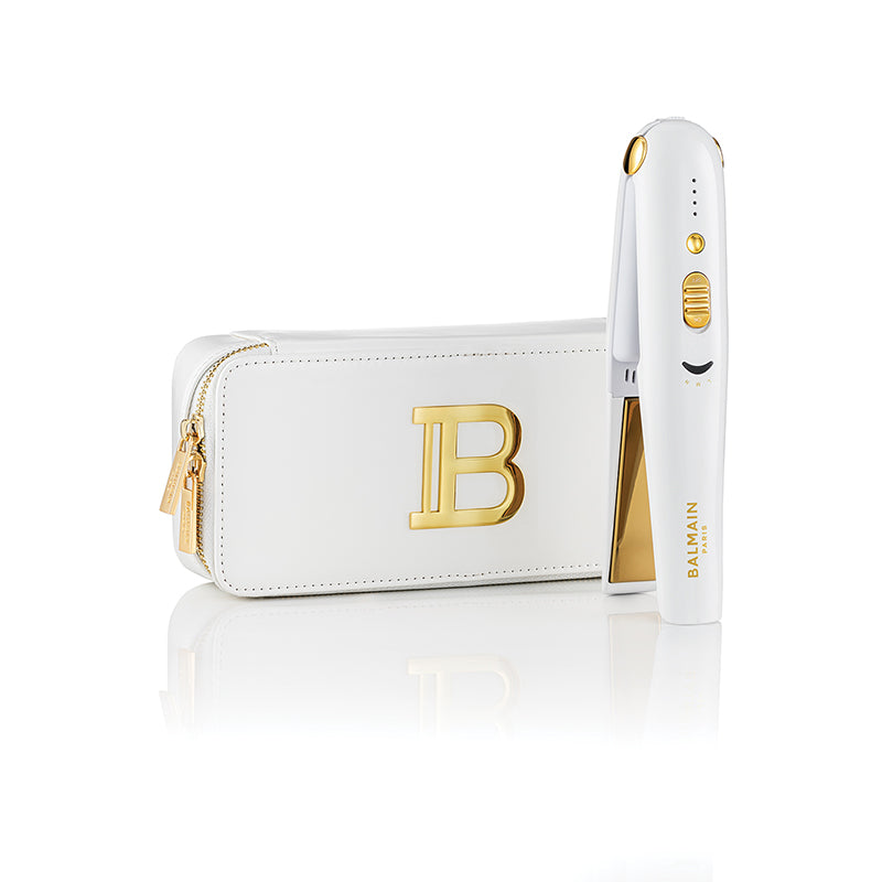 BALMAIN HAIR plaukų tiesintuvas / Cordless Straightener White Gold +DOVANA BALMAIN PLAUKŲ DULKSNA 50 ML