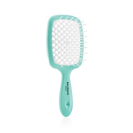 BALMAIN HAIR plaukų šepetys nuo šiaušimosi / Detangling Brush White / Turquoise +DOVANA BALMAIN PLAUKŲ DULKSNA 50 ML